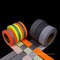 High visibility light grey reflective polyester fabric tape